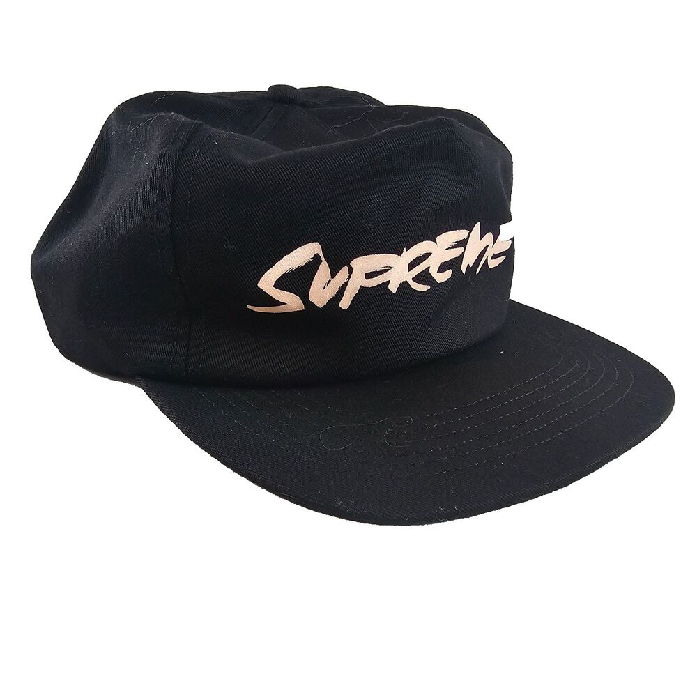Supreme Futura Logo 5-Panel Cap Black Pink Snapback Hat Made in USA Streetwear